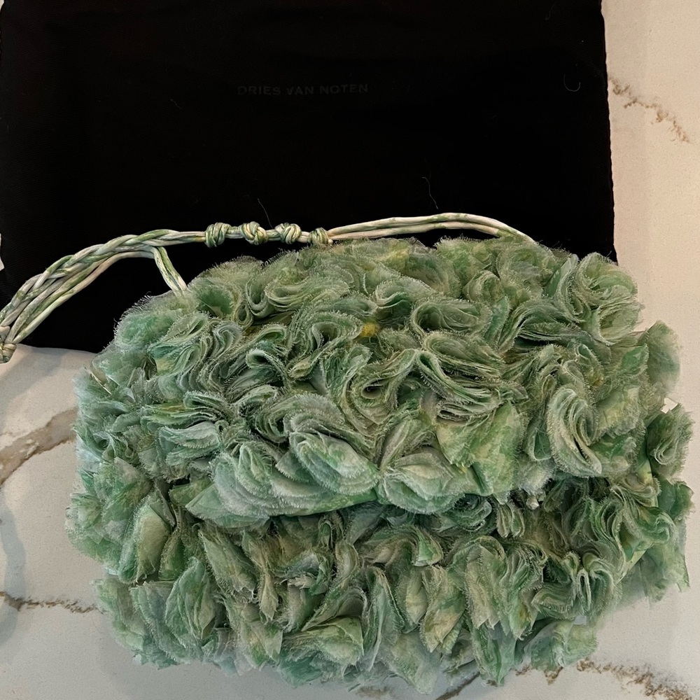 Dries Van Noten Green Floral Women's Bag